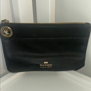 Juicy Couture Black Wristlet with Gold Accents